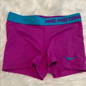 Nike Athletic Purple and Blue Shorts Moisture-Wicking Performance